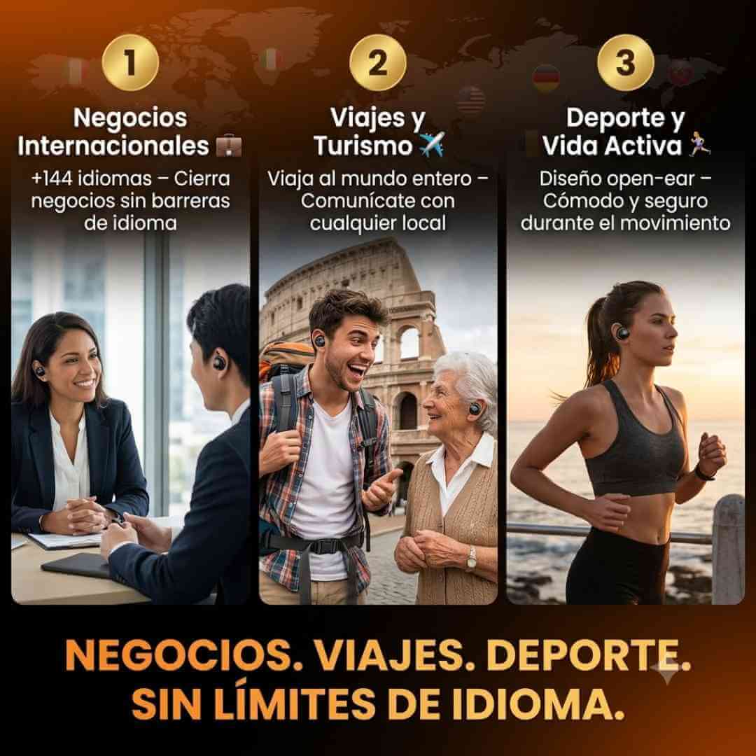 Audífonos Traductores Inteligentes +144 Idiomas – Traducción en Tiempo Real en tus Oídos + (Obsequio)