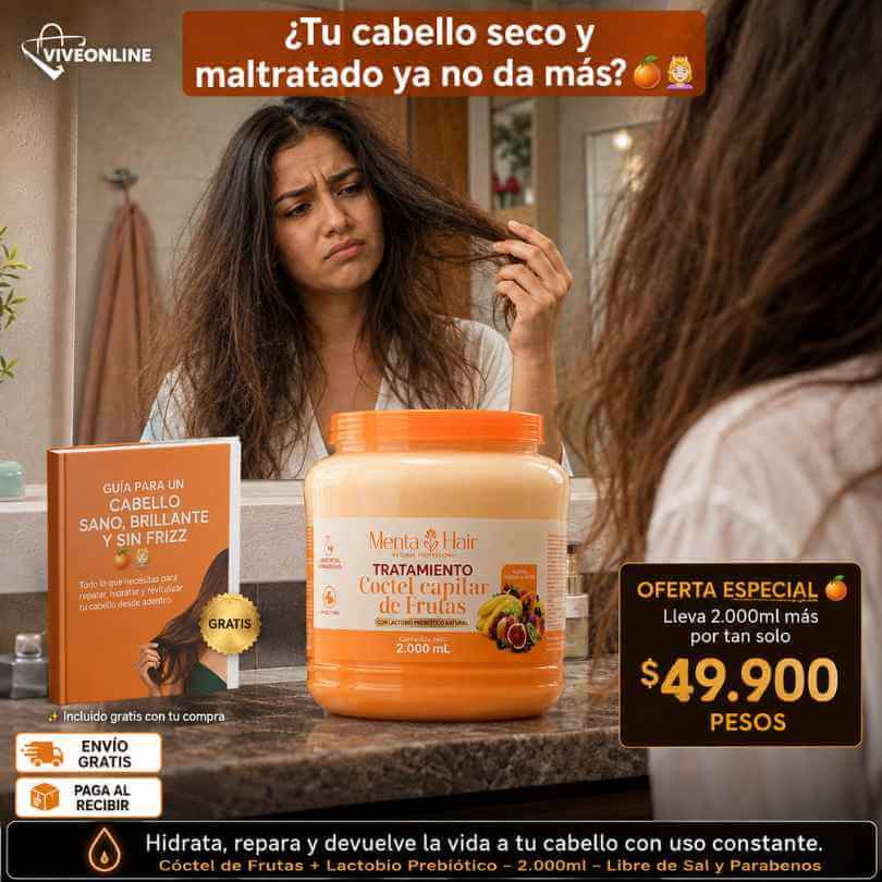 Menta Hair Cóctel Frutas — repara, hidrata y devuelve vida a tu cabello seco y maltratado + Obsequio