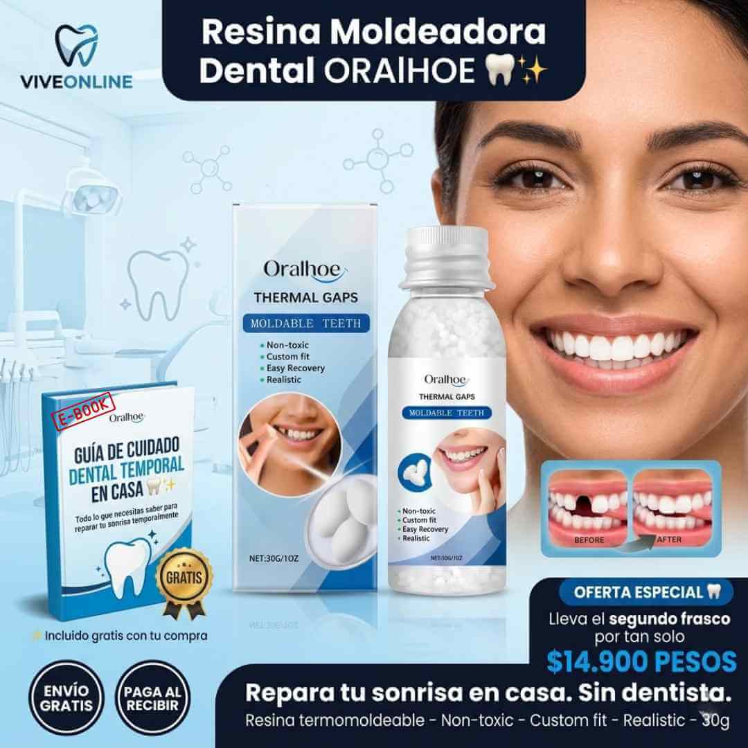 Resina Moldeadora Dental Oralhoe — repara dientes rotos o perdidos en casa en minutos sin ir al dentista + OBSEQUIO