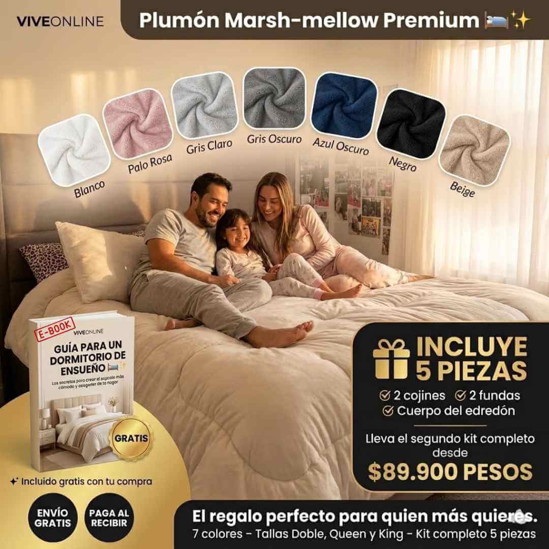 Plumón Marshmellow Premium — la cobija más suave y esponjosa que has tenido en tu vida desde la primera noche + OBSEQUIOS