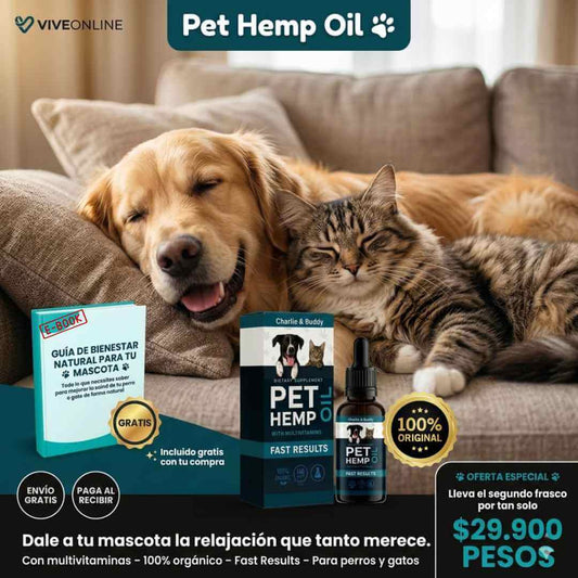 Pet Hemp Oil: El Secreto Natural para una Mascota Tranquila, Sana y Feliz + Obsequio