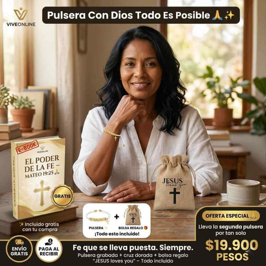 Pulsera “Con Dios Todo es Posible” – Lleva tu Fe Contigo Cada Día + Obsequio