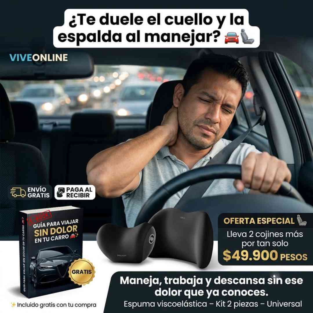 ErgoRide Set — elimina el dolor de espalda y cuello en cada viaje con soporte ergonómico premium + (Obsequio)