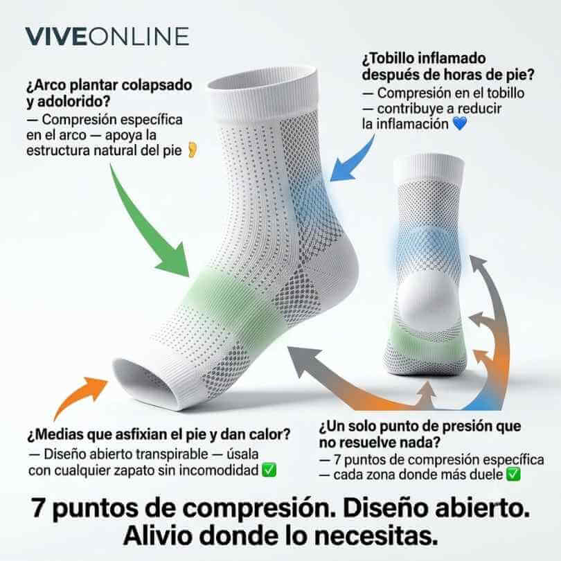 FlexRelief Pro — alivia el dolor de pies, talones y tobillos con compresión inteligente de 7 puntos