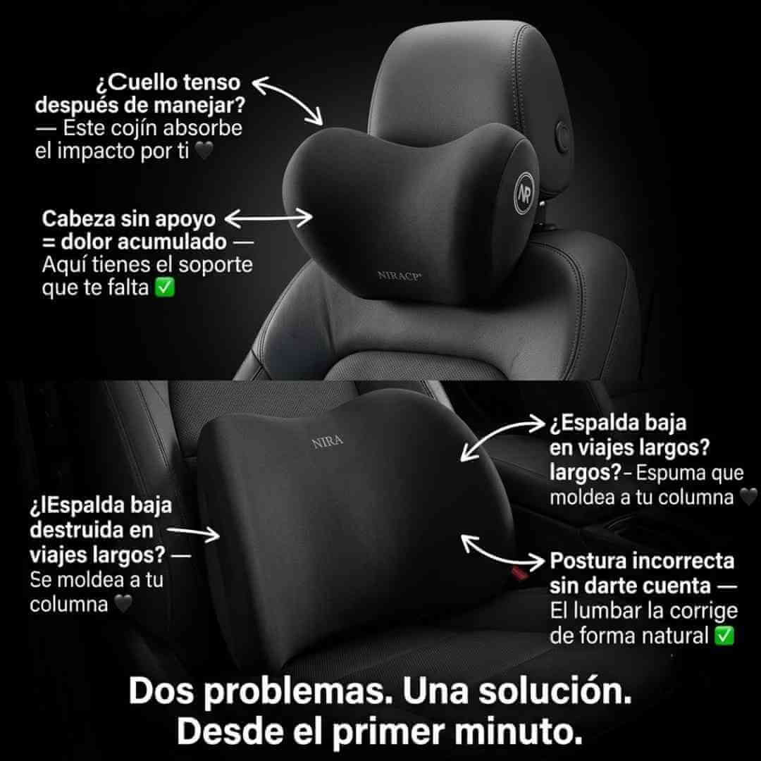 ErgoRide Set — elimina el dolor de espalda y cuello en cada viaje con soporte ergonómico premium + (Obsequio)