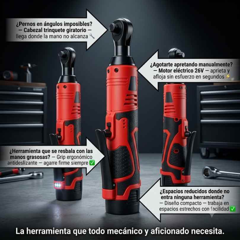 PowerRatchet 26V — aprieta y afloja tuercas en segundos sin esfuerzo ni llave manual + Obsequio