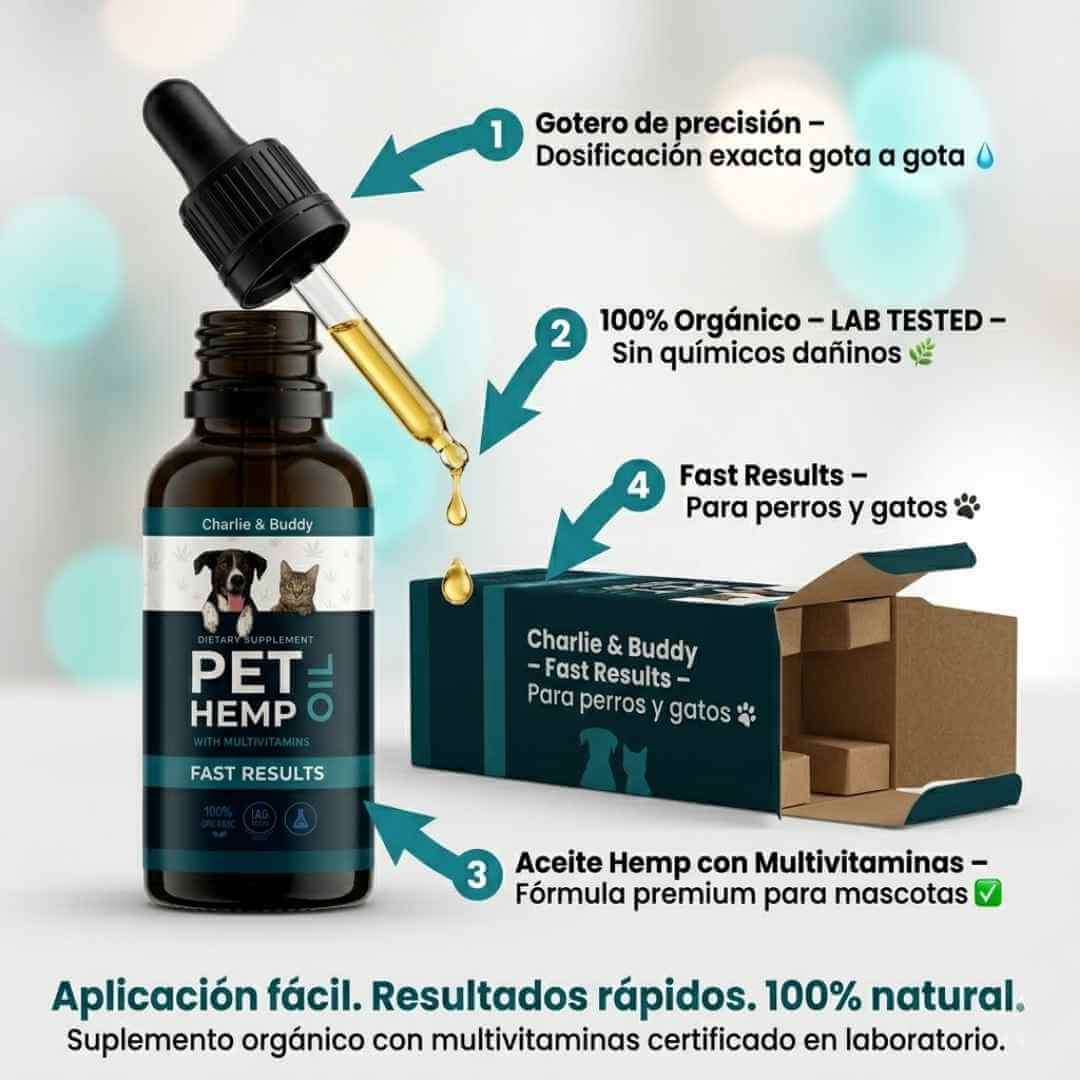 Pet Hemp Oil: El Secreto Natural para una Mascota Tranquila, Sana y Feliz + Obsequio