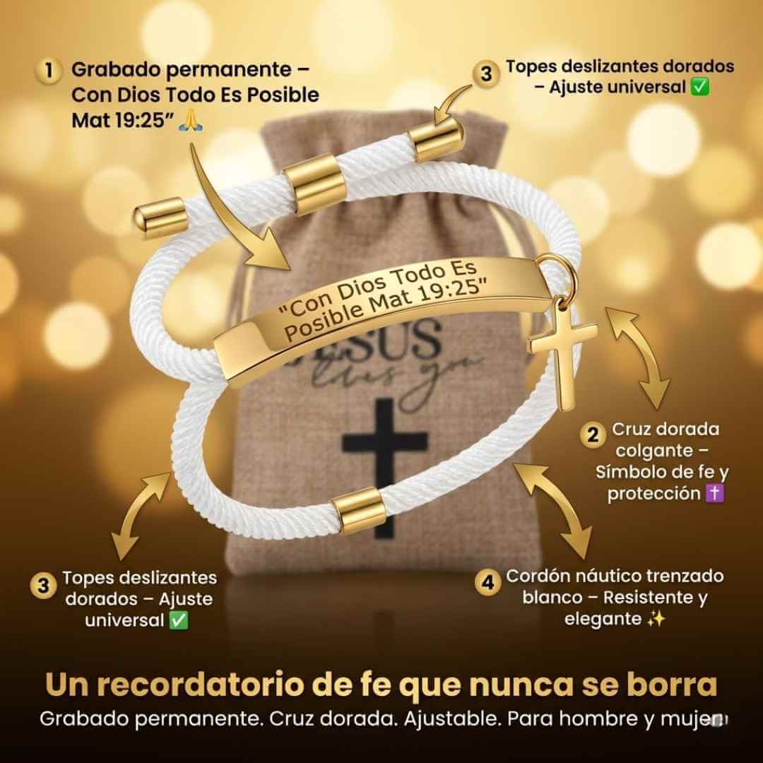 Pulsera “Con Dios Todo es Posible” – Lleva tu Fe Contigo Cada Día + Obsequio