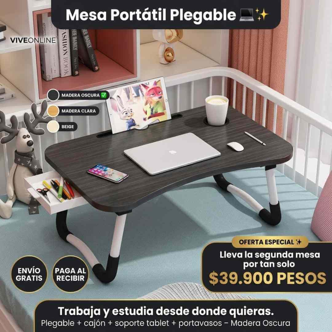 Mesa Plegable para Laptop — trabaja, estudia o ve series desde la cama con total comodidad