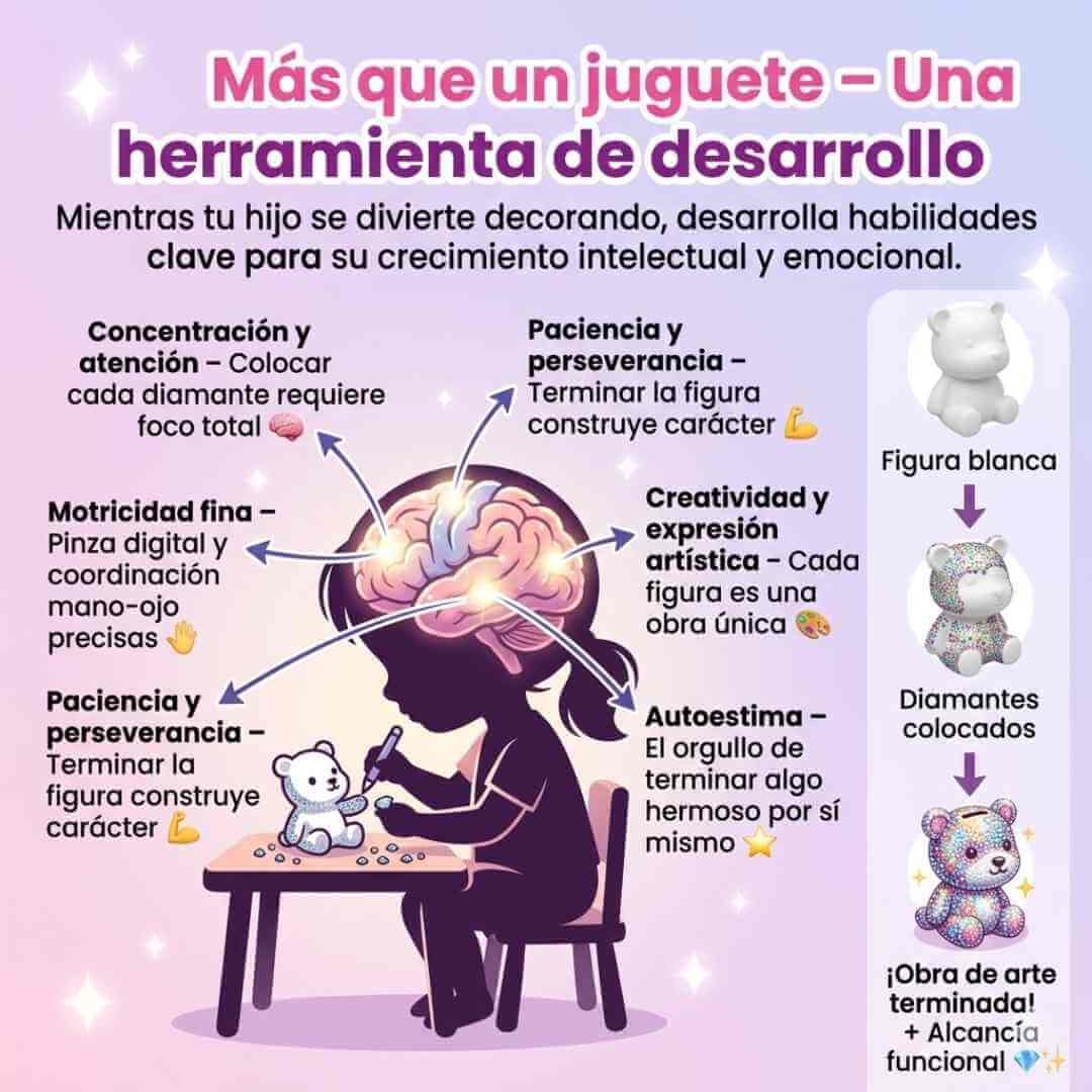 Alcancía Figura Pintura Diamante — entretiene por horas, desarrolla concentración y motricidad en niños y adultos + OBSEQUIO
