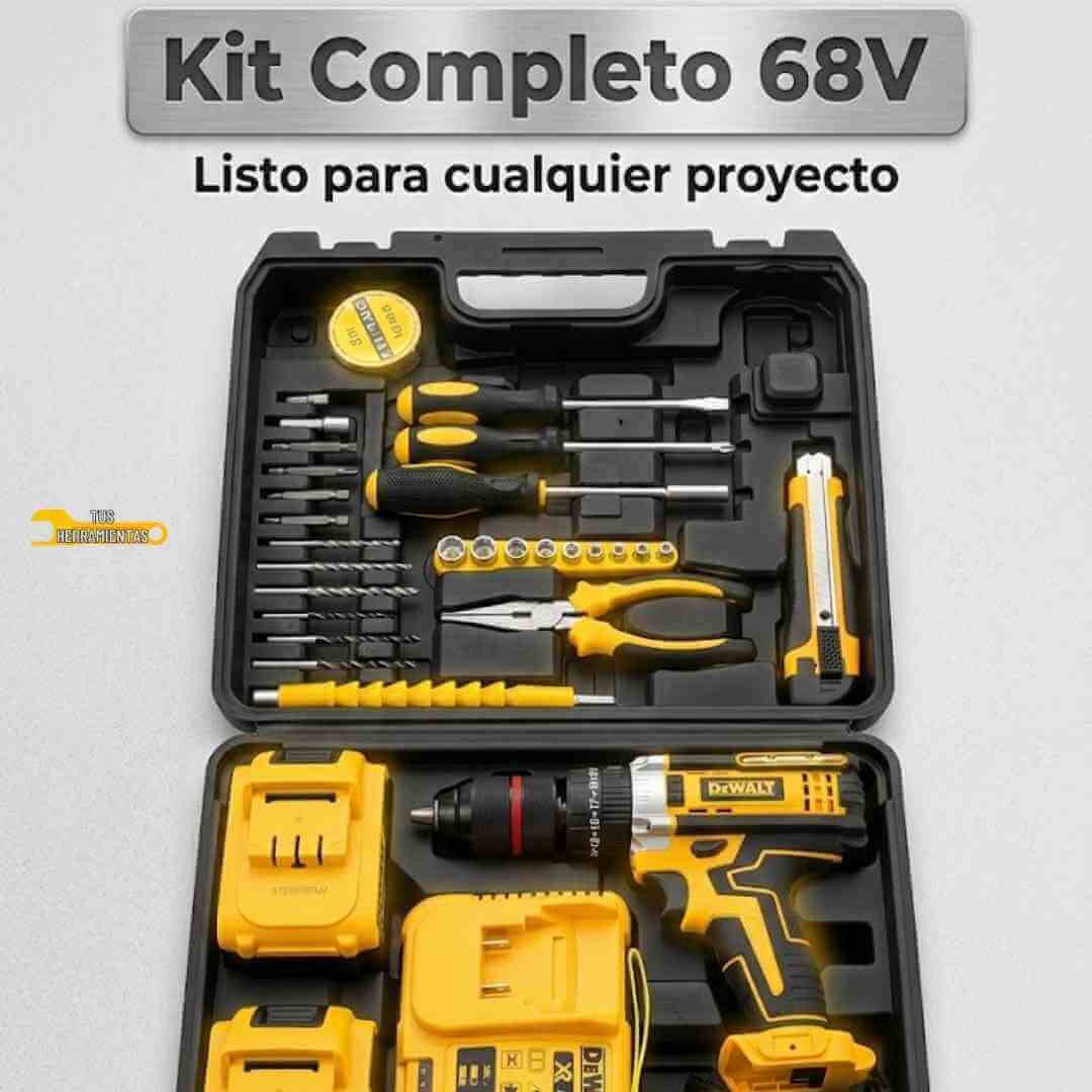 Taladro Inalámbrico 68V – Kit Completo con Accesorios + Obsequio