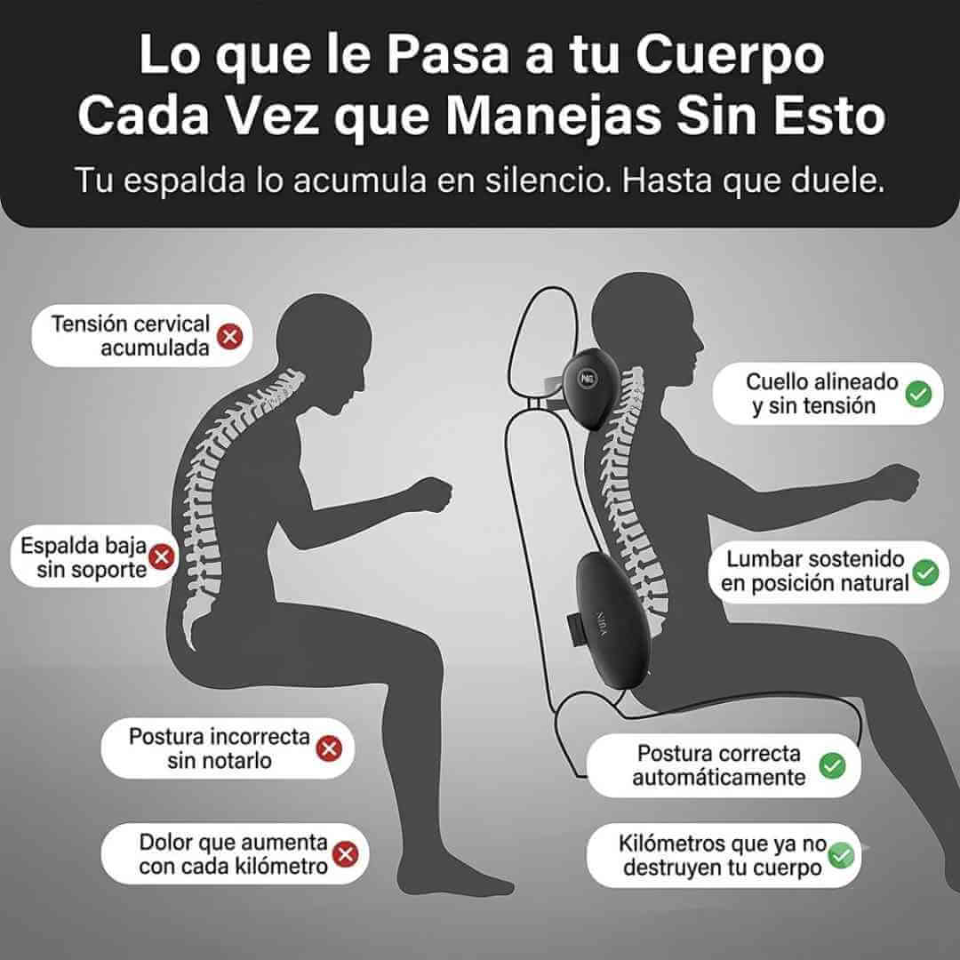ErgoRide Set — elimina el dolor de espalda y cuello en cada viaje con soporte ergonómico premium + (Obsequio)