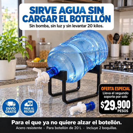 Sirve agua sin cargar el botellon: sin bomba, sin luz y sin levantar 20 kilos
