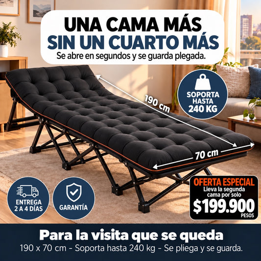 Una cama más sin un cuarto más: 190 x 70 cm, soporta hasta 240 kg