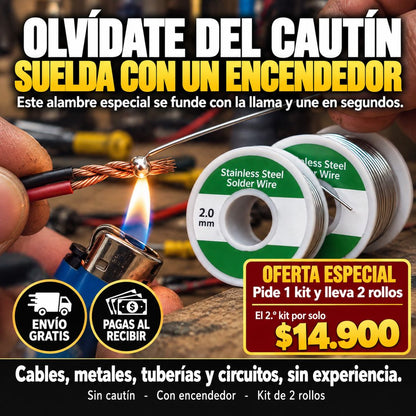 Olvídate del cautín: suelda con un encendedor