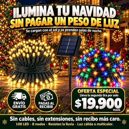 Luces solares navidenias NAVILUX: ilumina tu Navidad sin pagar un peso de luz